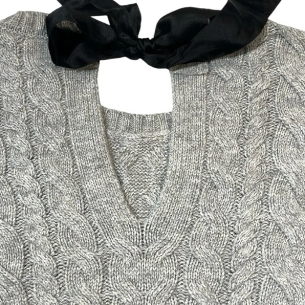J. Crew Tie Back Cable Knit Sweater